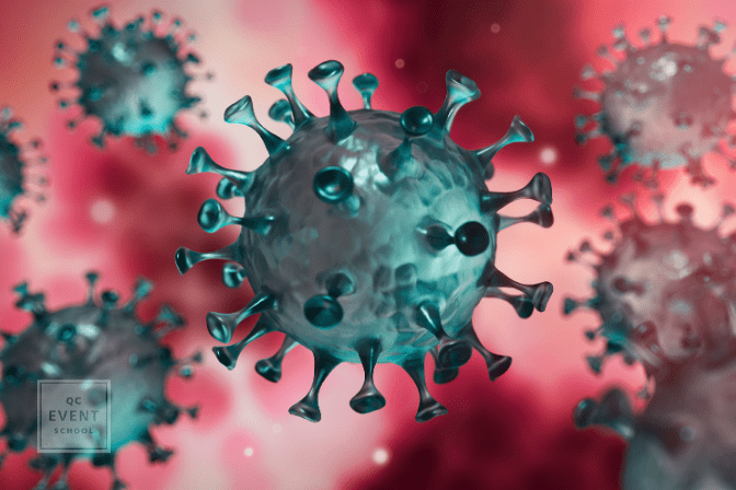 Coronavirus inside human body - flu outbreak or coronaviruses influenza - 3D illustration