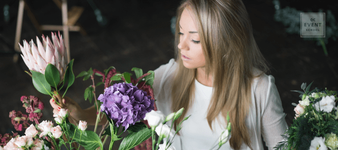floral design expert arranging bouquet