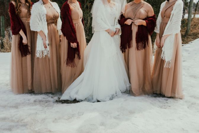 Bridesmaids Dresses Winter Wedding